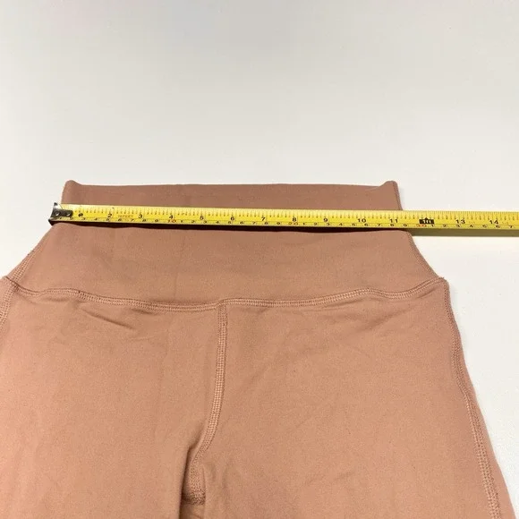 Alo Yoga Goddess Leggings Ribbed Knit Ruched Leg Stretch‎ Rose Quartz Size XS - Picture 5 of 10